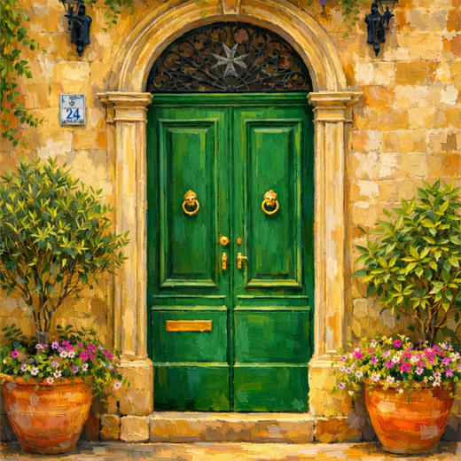 The Traditional Green Door Coaster
