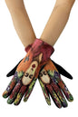 Frida-Inspired Mexican Art Print Suede Touchscreen Gloves- Black