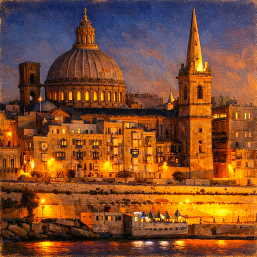 Valletta Panoramic View Coaster