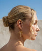 Dangling earrings with a chic golden knot in stainless steel