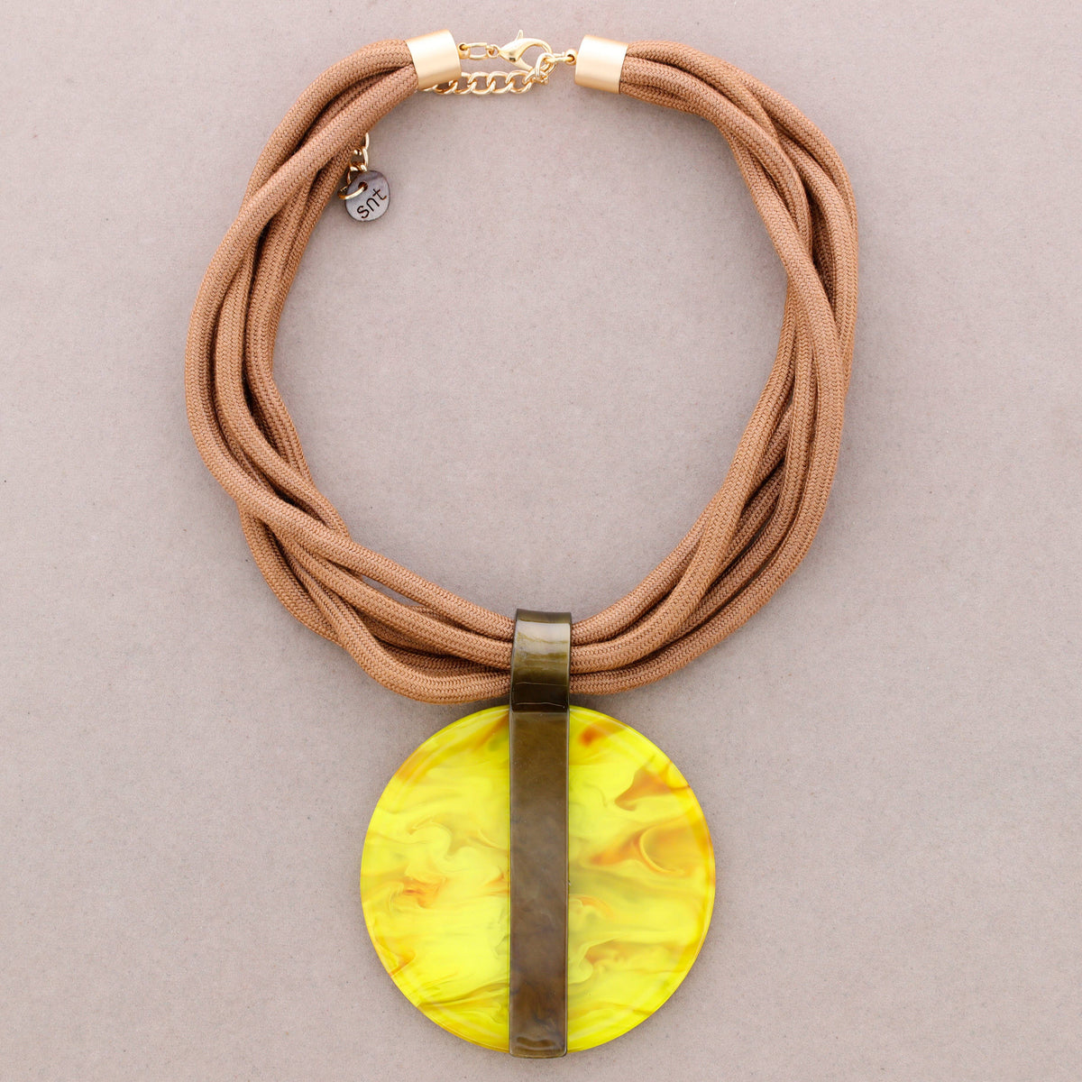 Yellow Chocker Pendant Medallion Resin