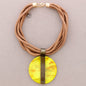 Choker Pendant Medallion Resin (B): Neon Yellow