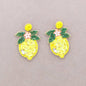 Pendant Earrings Holiday Motif Beads: Limón