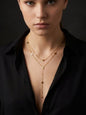 Delicate multi-row gold flower stainless steel necklace