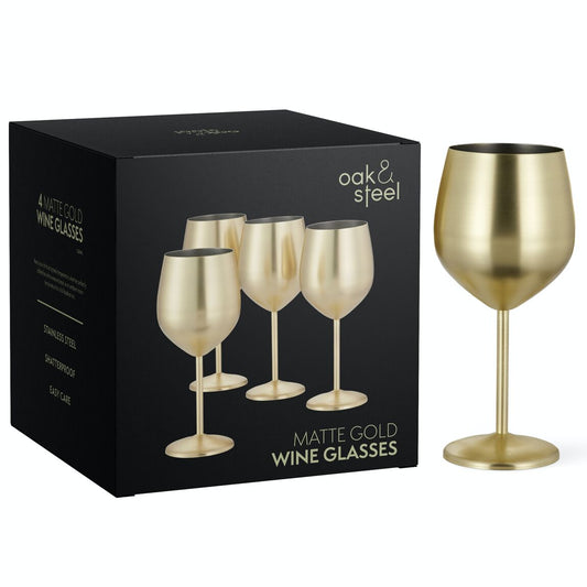 x4 Matte Gold Wine Glasses