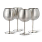 Balloon Cocktail Gin Glasses Silver Matte Stainless Steel, X 4