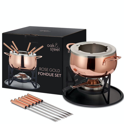 Stainless Steel Rose Gold Fondue Gift Set