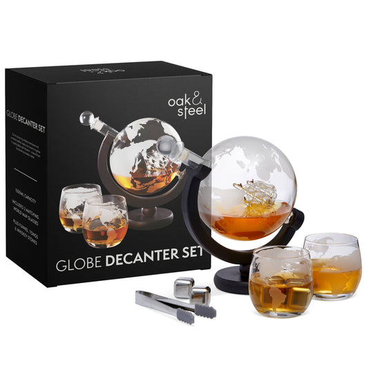 Globe Whiskey Decanter Set