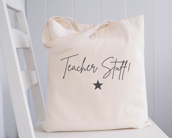 Teacher Stuff! 100% Organic Cotton Natural Tote Bag