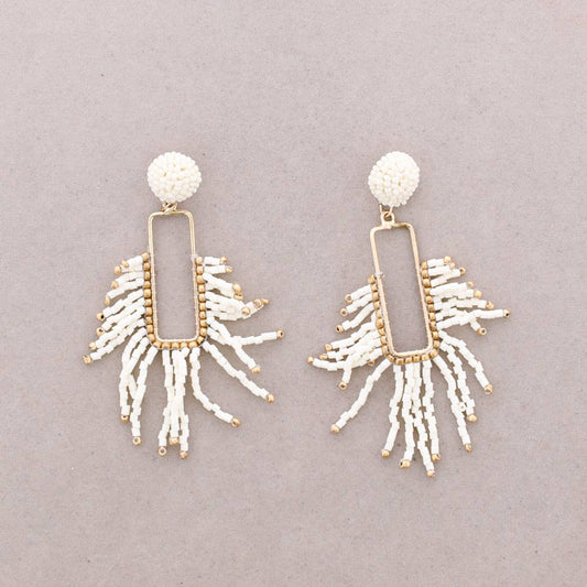 Dangling Frindge Beaded Earrings