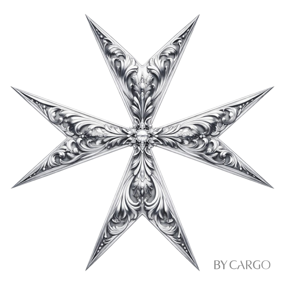 Maltese Cross Coaster (Black & White)