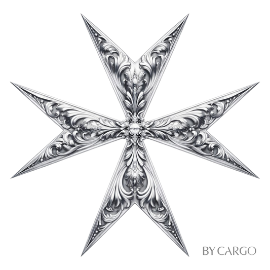 Maltese Cross Coaster (Black & White)
