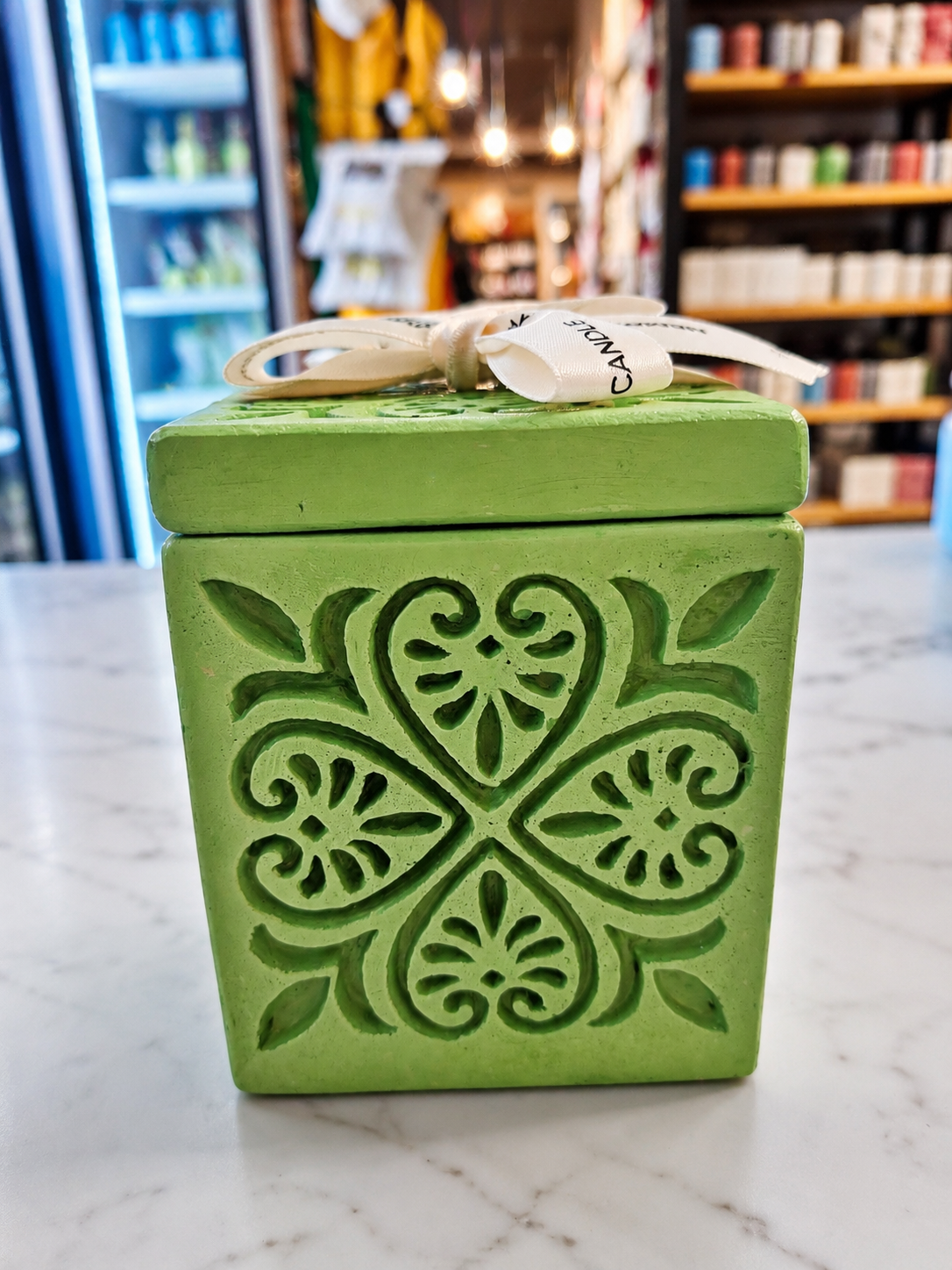 Small Cube Maltese Heart Green