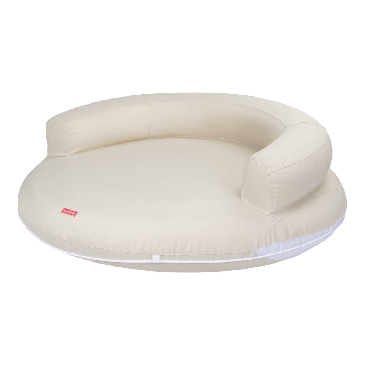 Large Round Bed Mattress With Headrest Beige