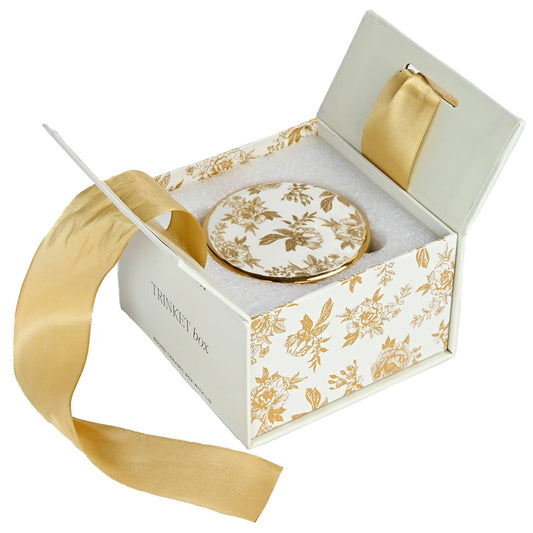 Gold Trinket Dish With Lid