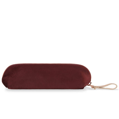 Satin-nylon velvet embroidered pencil case - beauty brains