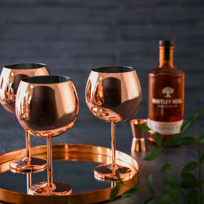 4 Rose Gold Gin Glasses