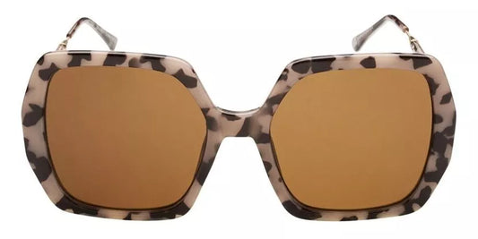 Deborah 70's Super size square Milky Brown Lens Sunglasses