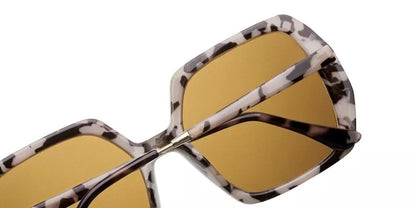 Deborah 70's Super size square Milky Brown Lens Sunglasses