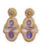 Handmade Lightweight Pink & Purple Crystal Statement Earrings