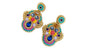 Handmade Lightweight Multicoloured Crystal Statement Earrings (YS21)