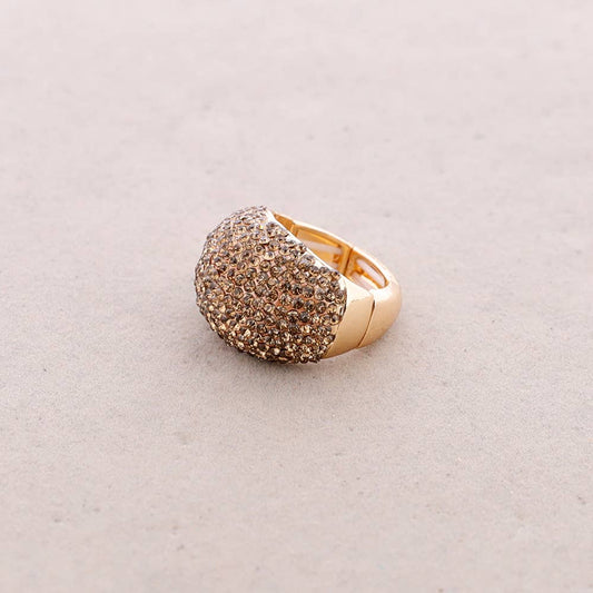 Elestic Metal Ring With Crystals