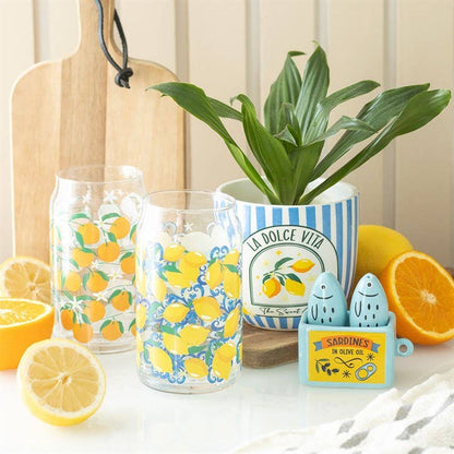 Blue Striped La Dolce Vita Plant Pot