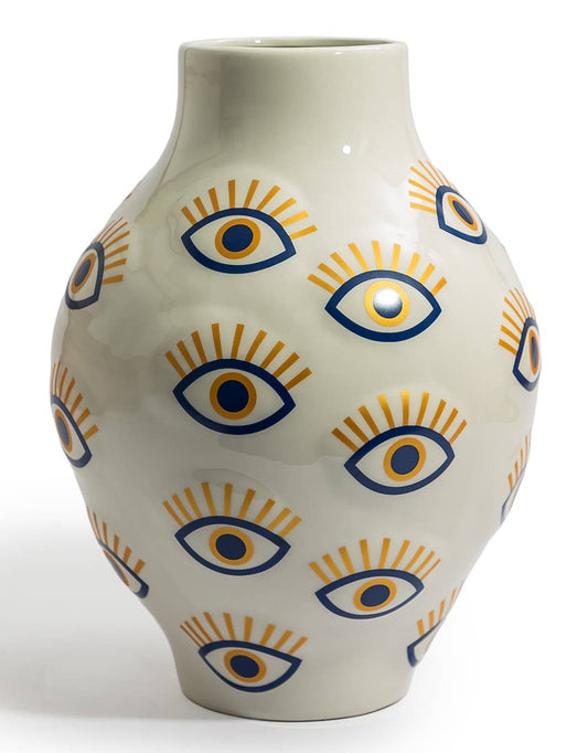 Large Ceramic Multi "Nazar" Eye Vase