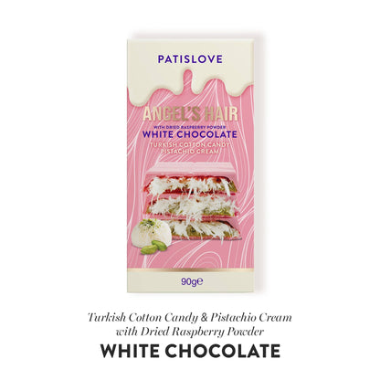 Angel’s Hair White Chocolate with Dried Raspberry Powder,90G