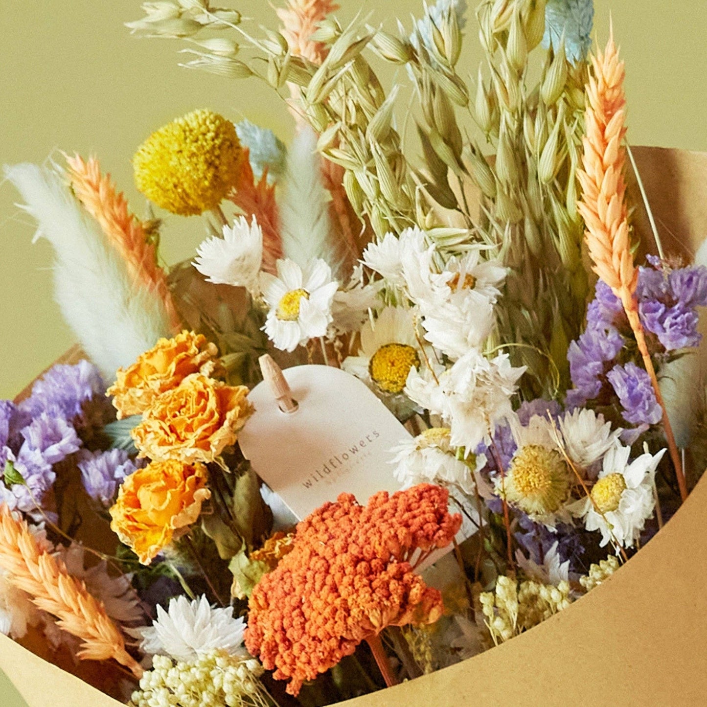 Dried Flowers Bouquet Orange Pastel Small