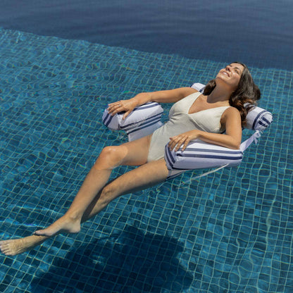 White & Blue Inflatable Arm chair