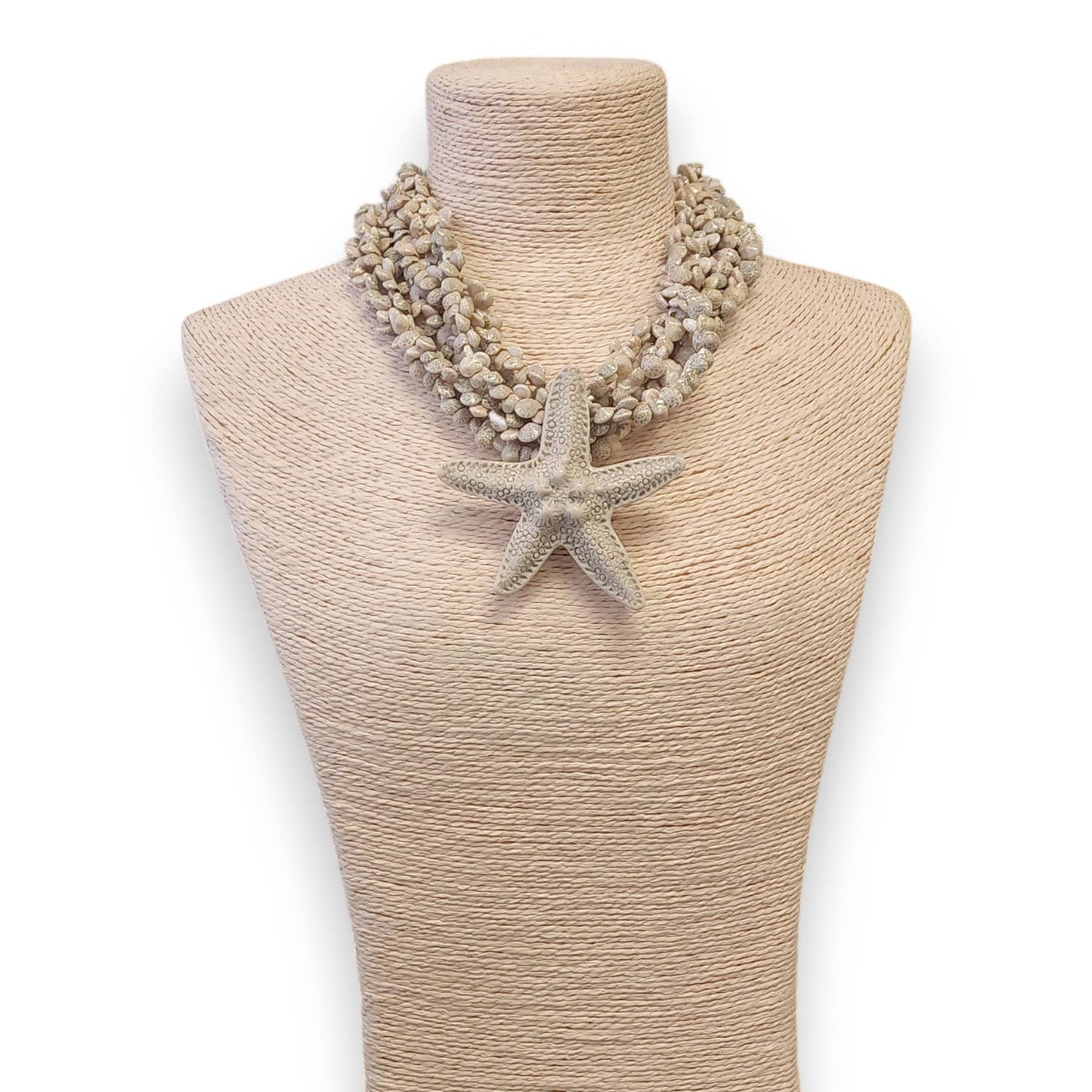 Chunky Beaded Starfish Necklace Summer Statement Jewelry