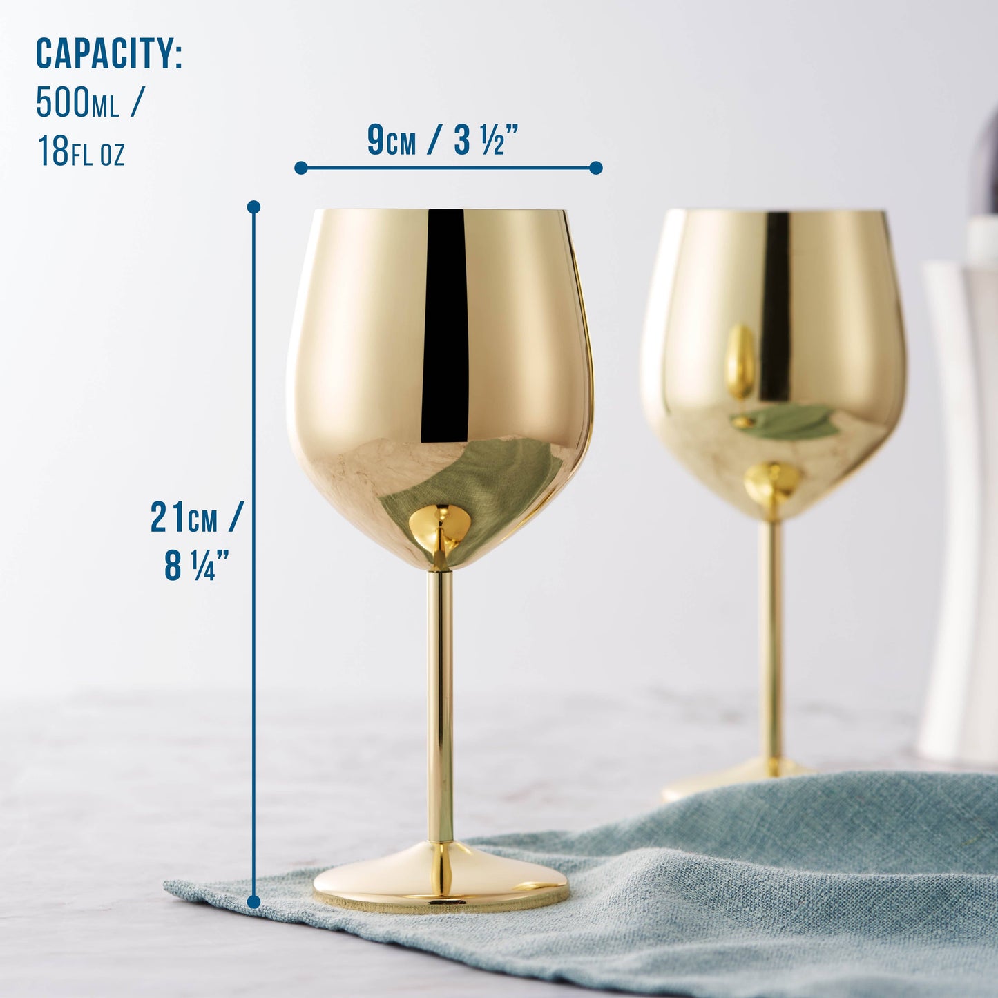 4 Gold Wine Glasses