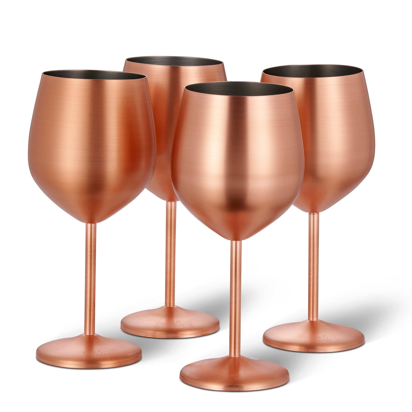 4 Matte Rose Gold Wine Glasses