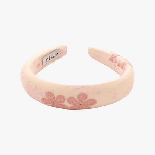 Beige with Pink Flowers Headband