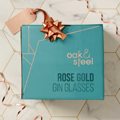 4 Rose Gold Gin Glasses