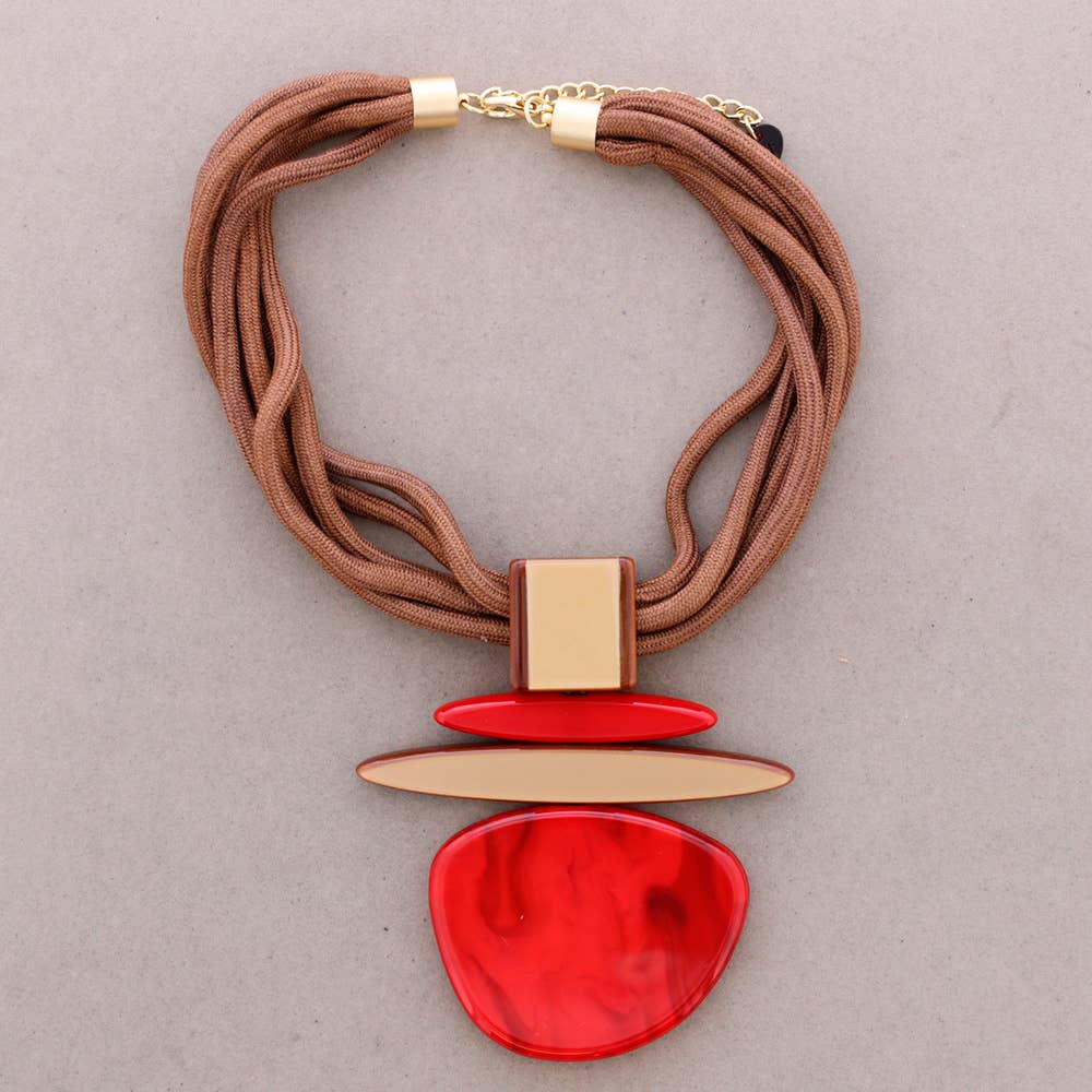 Resin Pendant Choker-Red