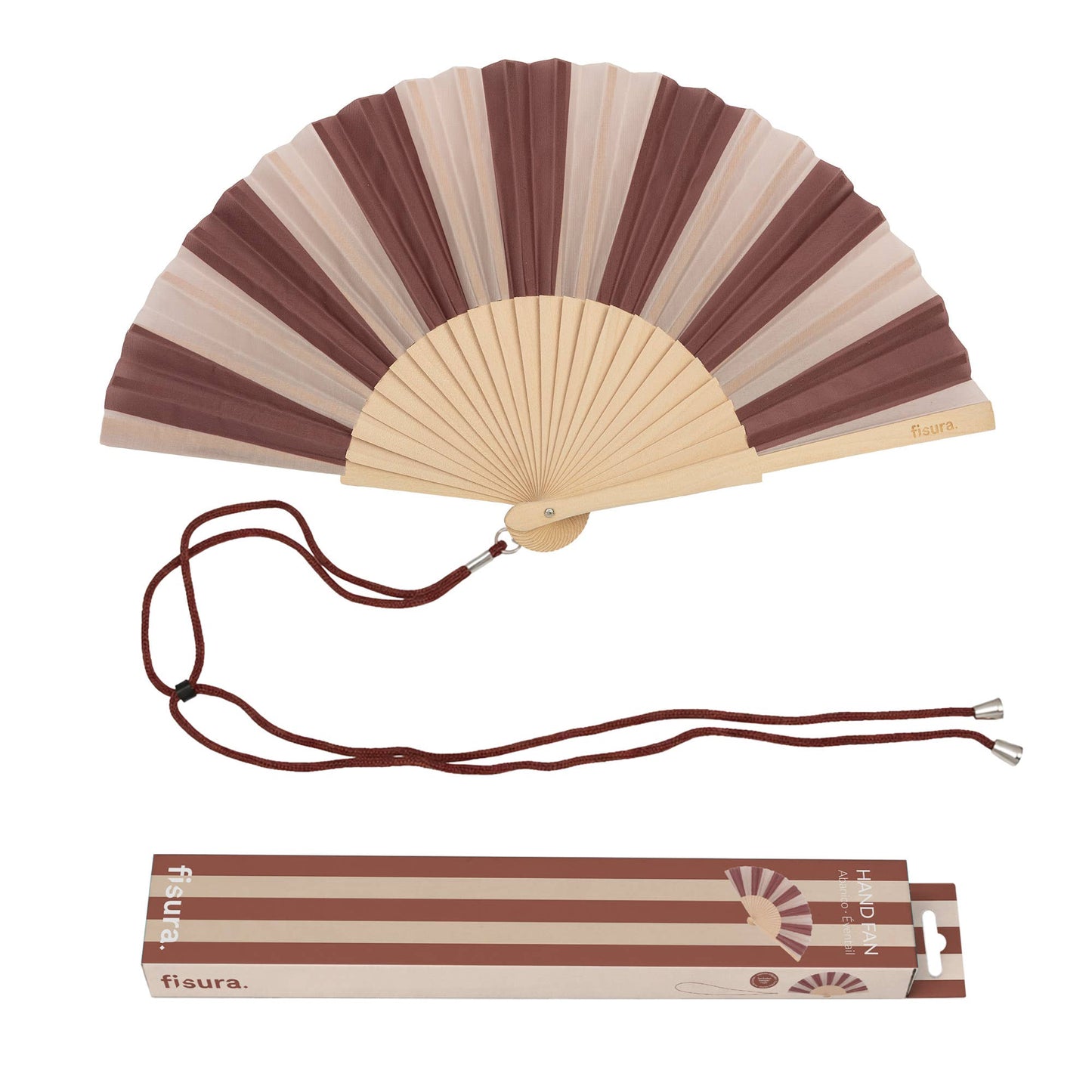 Brown and Beige Striped Fan
