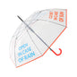 Transparent Umbrella "Open In Case Of..."