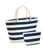 Red Star Navy Striped Nautical Beach Bag 100% Cotton Canvas Shoppers