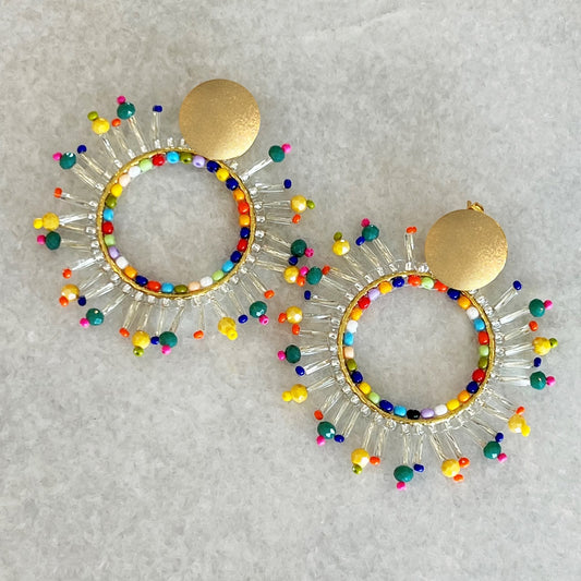 Colourful Handmade Crystal Earrings