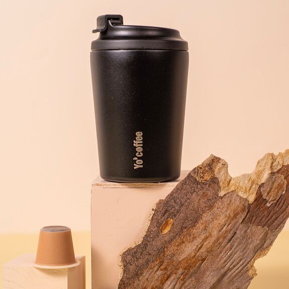 Insulated mug 260 ml - Black - Yo'coffee
