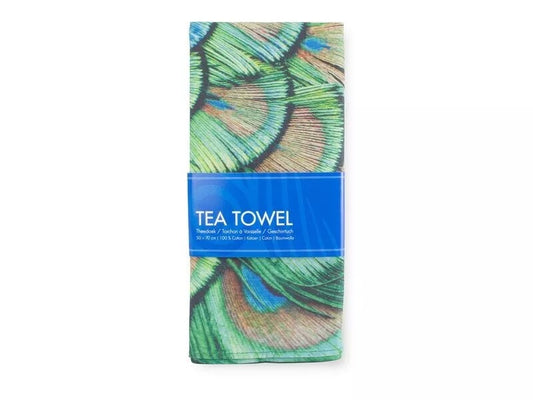 Blue Indian Peacock Tea Towel