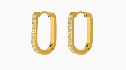 Starlight Oval Hoop Earrings, Gold