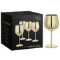 4 Gold Wine Glasses