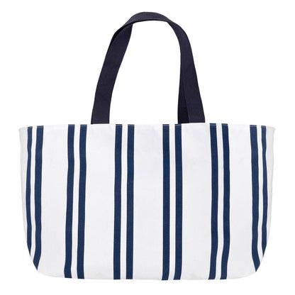 White & Blue Travel / Beach Bag With Interior Pocket