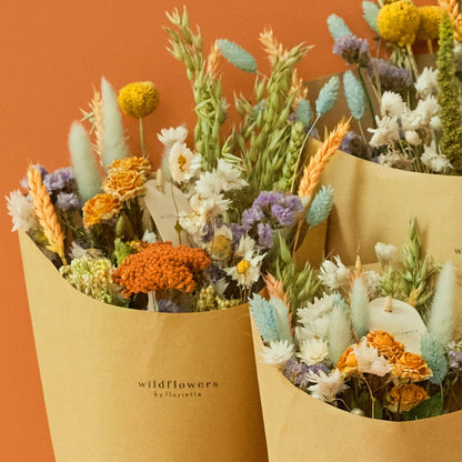 Dried Flowers Bouquet Orange Pastel Small