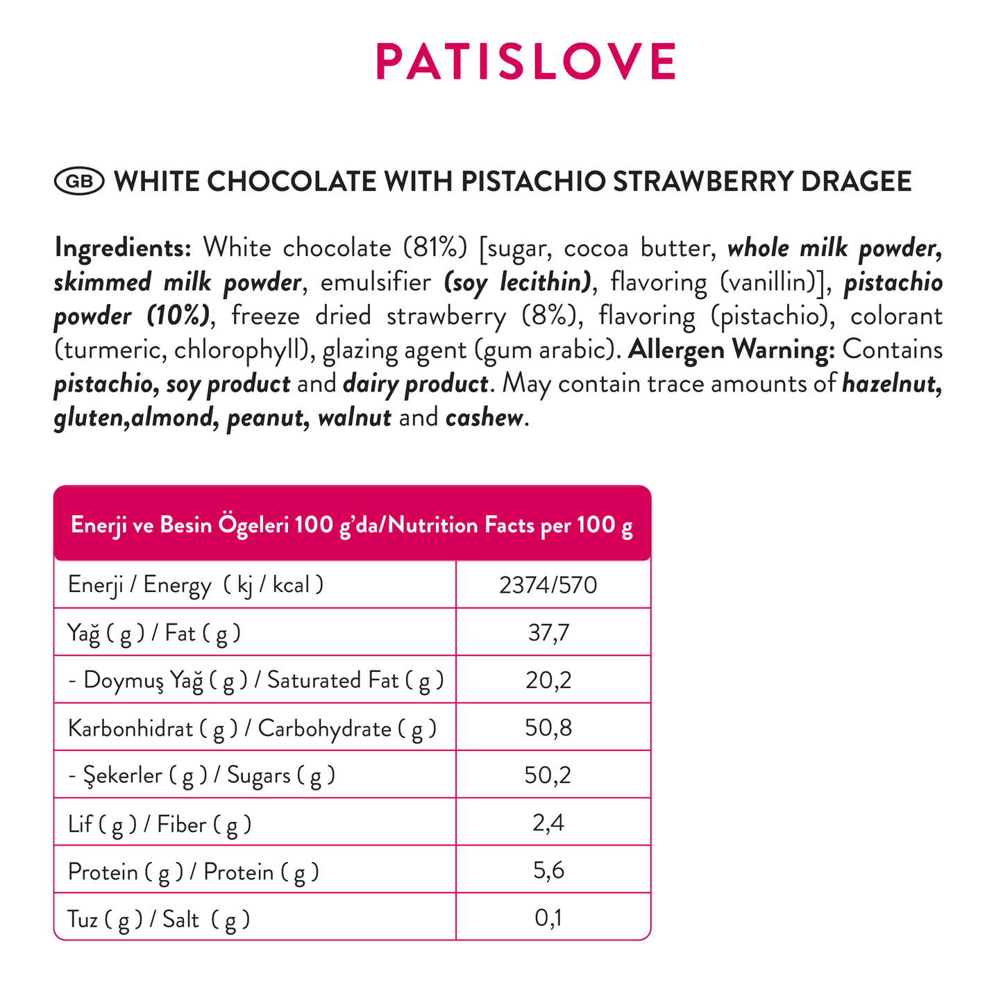 Pistachio White Chocolate Covered Freeze-Dried Strawberry