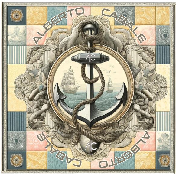 Small Anchor Cl‚o silk square