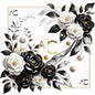 Small Black Roses Cl‚o silk square